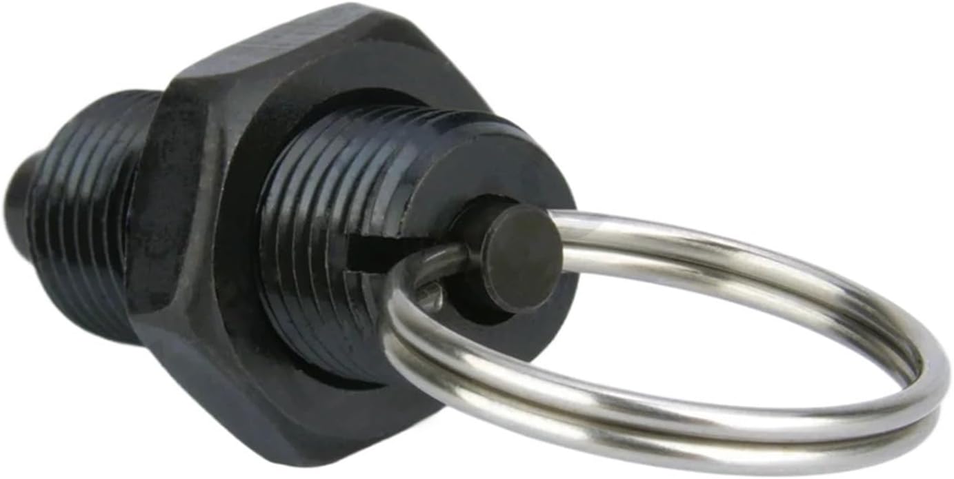 Tie Ring Spring Plunger pins M8/M10/M12/M16/M20 Index Plunger Pull Ring Positioning PlungerCarbon/Stainless Steel Hand Retractable Locating Pin(QX236-LK,M20(4pcs))