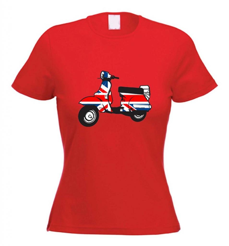 Tribal T-Shirts Women's Red Mod Scooter T Shirt (Large, )