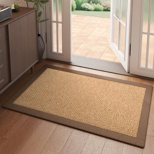 YDKGL Indoor Entryway Area Rug Front Doormat Non Slip Absorbent Brown 2'x3'