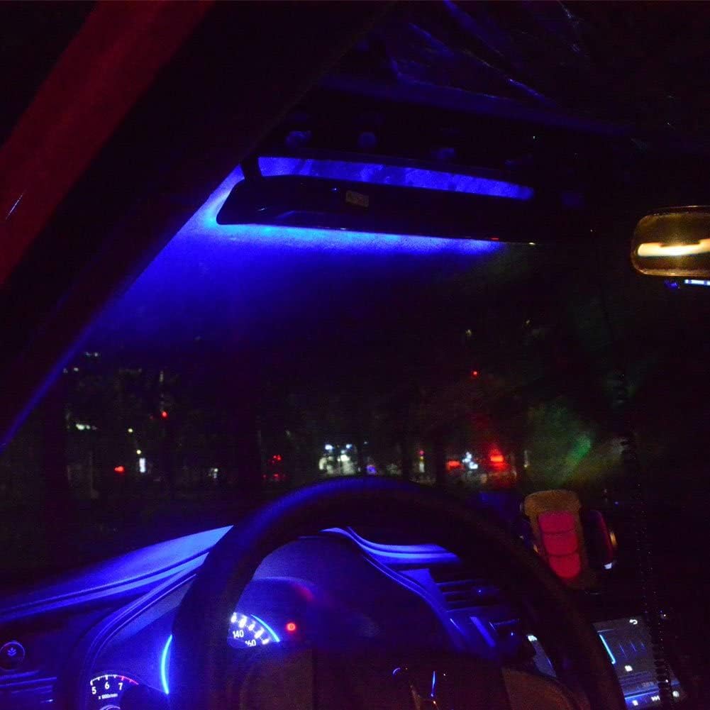 LED Strobe Blue Emergency Light for Volunteer Firefighter Vehicles EMT Law Enforcement POV Police Cars, 16 Flashing Patterns Interior Deck Front Windshield Rear Window Warning Lighting