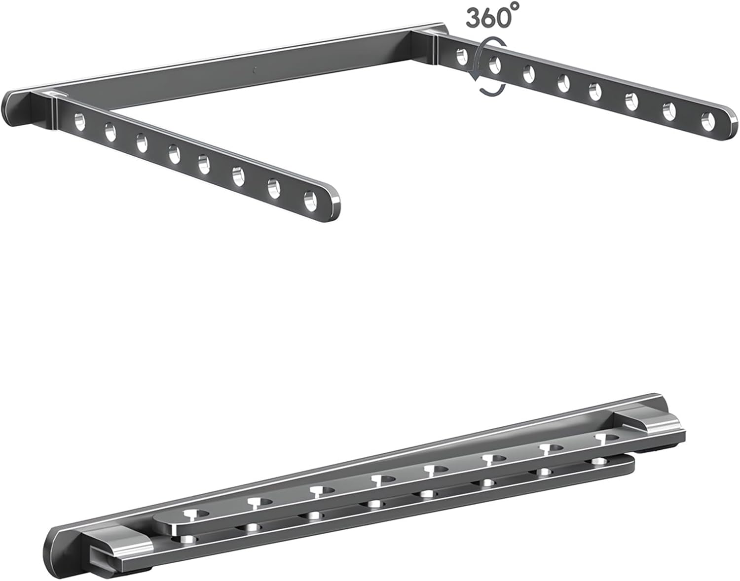 Retractable Clothes Drying Rack Wall Mounted, Foldable Laundry Room Hanging Racks, Collapsible Laundry Drying Rack for Indoor Outdoor, Space-Saving Clothes Hanger (Black One Pack)