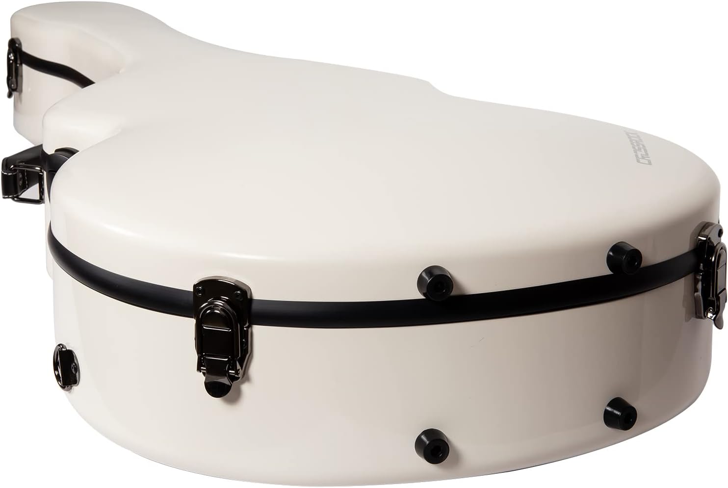 Crossrock Dreadnought Acoustic Guitar Case – Fits 40"/41" Guitars | Fiberglass Shell, Plush Interior, TSA Lock -Milky White(CRF2021DMW)