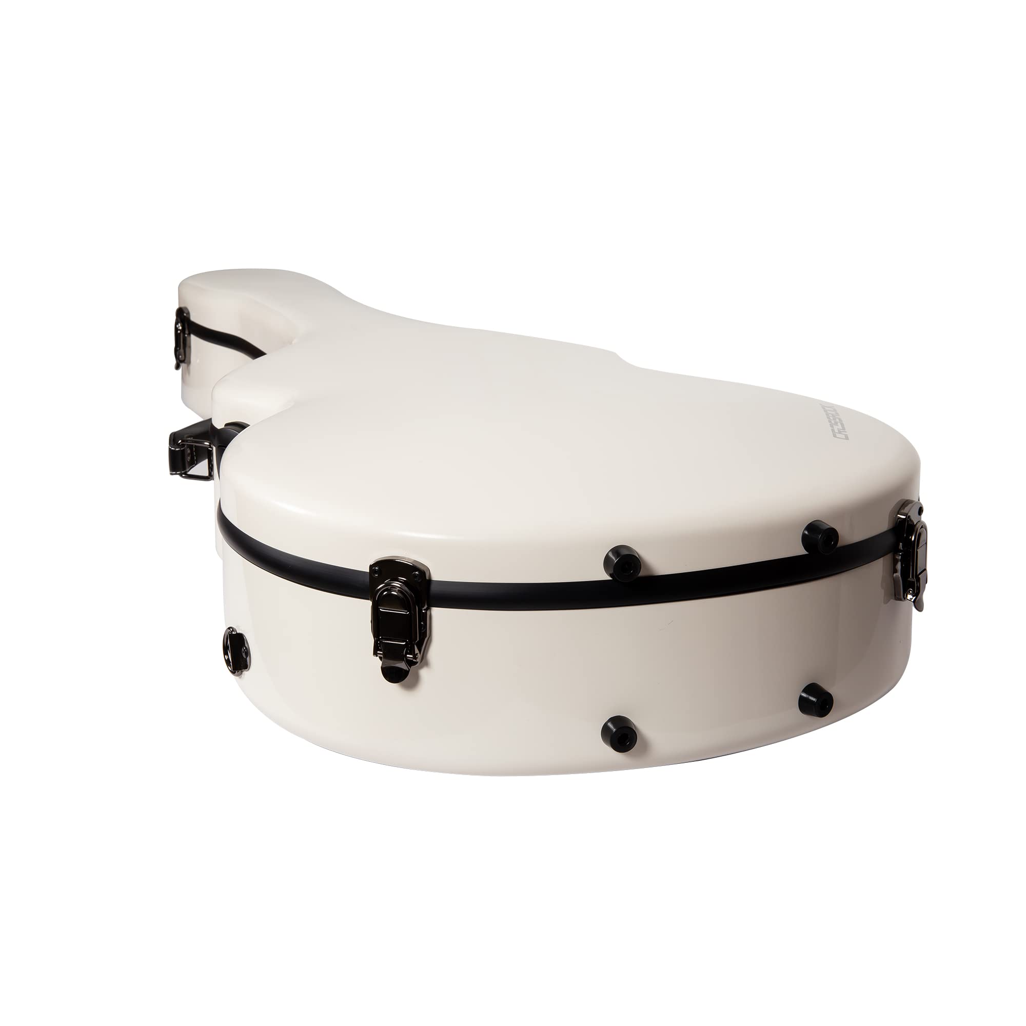 Crossrock Étui Rigide en Fibre de Verre pour Guitare Acoustique dreadnought 40"/41" | Finition Brillante Blanc Laiteux | Serrure TSA, hygromètre, Sangles Sac à Dos, intérieur rembourré Ajustable