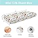 Bimocosy Pack and Play Sheets Fitted 4 Pack, 38 x 26 Inch Pack n Play Mini Crib Sheets for Boys and Girls, Soft Stretchy Playard Mattress Sheets for Graco Pack n Play, Butterfly Meadow