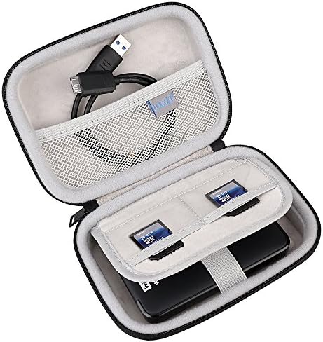 Lacdo External Hard Drive Carry Case for Western Digital WD My Passport Mac Ultra/WD P10/WD Elements 2.5 Inch Portable Hard Cable Case HDD 1TB 2TB 3TB 4TB 5TB EVA Shockproof Travel Storage Bag, Red