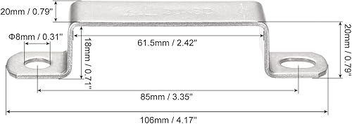 Miniatura 2 de uxcell Soporte de conector en forma de U 0.709 x 2.421 in Acero inoxidable 304 para puerta Cerrada Barra Soporte Strut Channel 6pcs