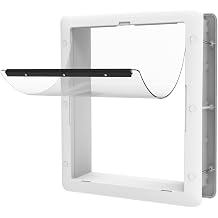 Hakuna Pets Essential Pet Door for Screens, Doors and Walls up to 2.17" Thick, for Dogs and Cats up to 42 lbs, Medium, White