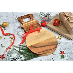 Affinity Decor Organic Acacia kitchen Cutting Chopping Board Platter Wine Holder with Handles for Butcher Block Cheese and Vegetables Fruit & Salad (Snow Man Board 14"L x 8"W) Affinity Decor Organic Acacia kitchen Cutting Chopping Board Platter Wine Holder with Handles for Butcher Block Cheese and Vegetables Fruit Salad Snow Man Board 14L x 8W