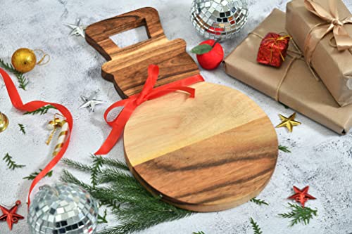 Affinity-Decor-Organic-Acacia-kitchen-Cutting-Chopping-Board-Platter-Wine-Holder-with-Handles-for-Butcher-Block-Cheese-and-Vegetables-Fruit-Salad-Snow-Man-Board-14L-x-8W Affinity Decor Organic Acacia kitchen Cutting Chopping Board Platter Wine Holder with Handles for Butcher Block Cheese and Vegetables Fruit Salad Snow Man Board 14L x 8W