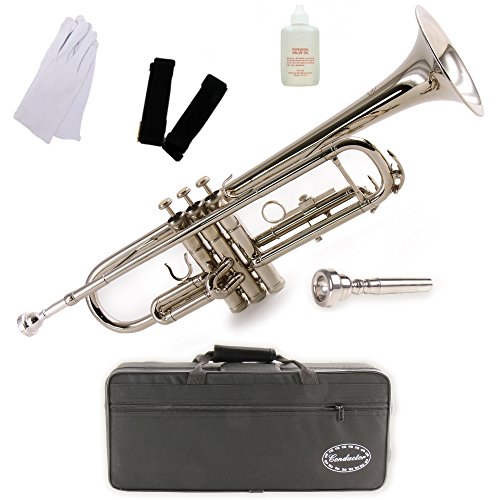 Conductor Model 200N Bb Silver Nickel Student Trumpet w/ Case, Mouthpiece - SAVE $100