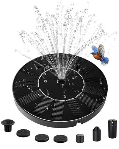 Solar Water Fountain for Bird Bath with 6 Nozzles
