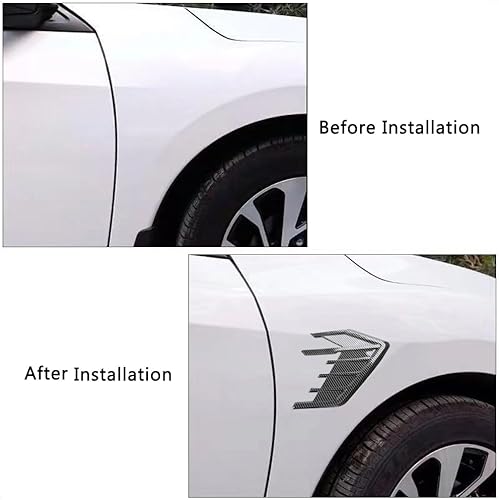 Miniatura 10 de 2 rejillas de ventilación laterales para guardabarros de automóvil, cubierta universal para decoración del cuerpo del alerón, calcomanías