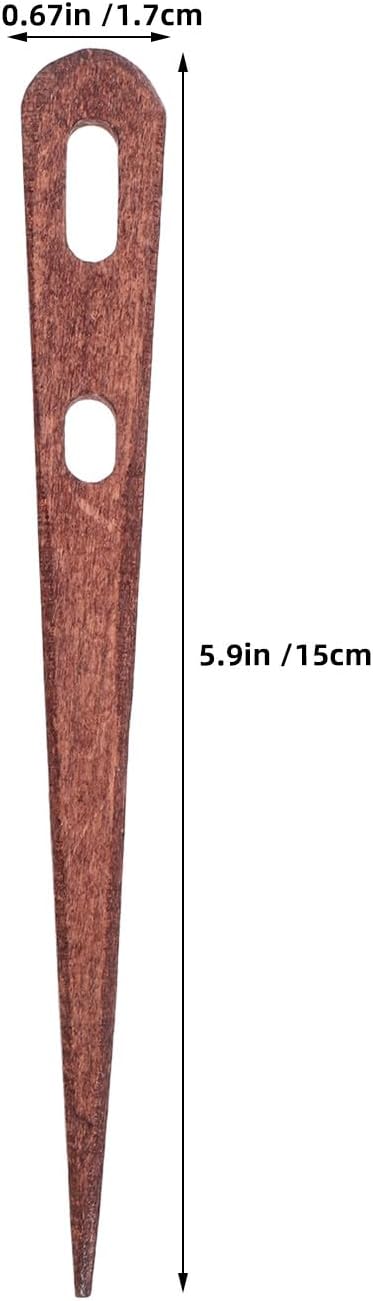 CIMAXIC 3 Pairs Tapestry Weaving Crafts Tools - 6 Inch Wood Large-Eye Needles for Yarn Macrame Crochet - DIY Weaving Tool for Knitting Finishing Handcraft