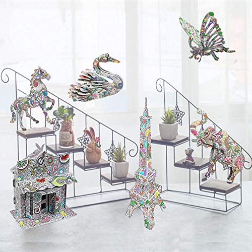 Ddmy 6 Pack 3D Coloring Puzzle Set, Art Coloring Painting Puzzle For Kids Age 7 8 9 10 11 12, Fun Creative Diy Toys For Girls Boys #TOP6