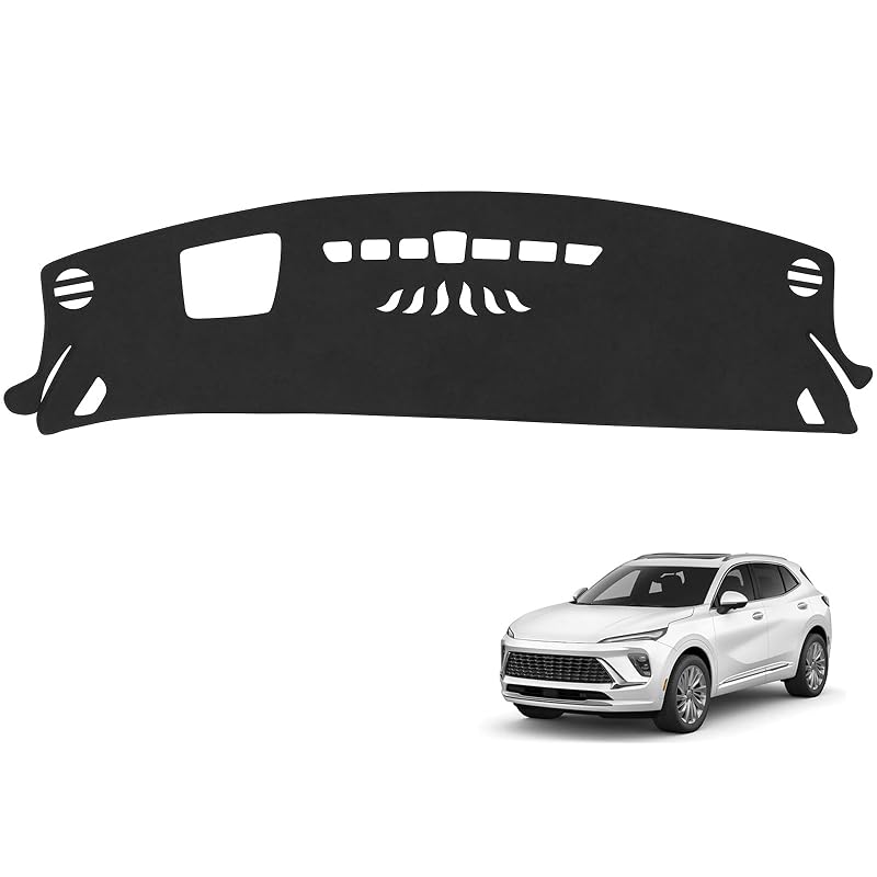 Capa para Painel em Flanela Preta PeakPurit para Buick Envision 2024 a 2026 com HUD