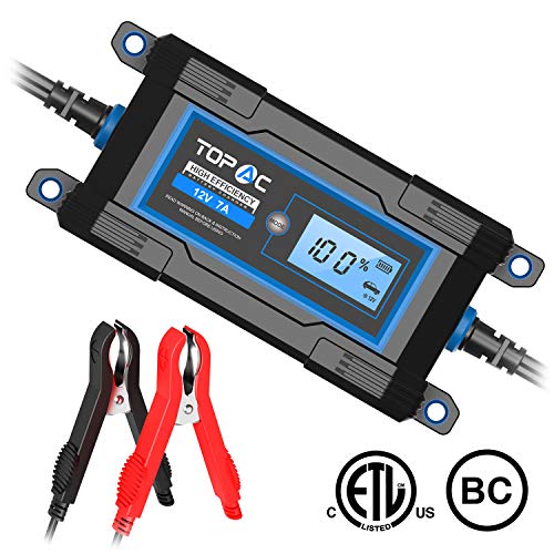 TOPAC 3.5/7A 6/12 Volt Automatic Car Battery Charger for automotive, motorcycle, boat & marine, RV, toys, power tool, lawn & garden battery systems