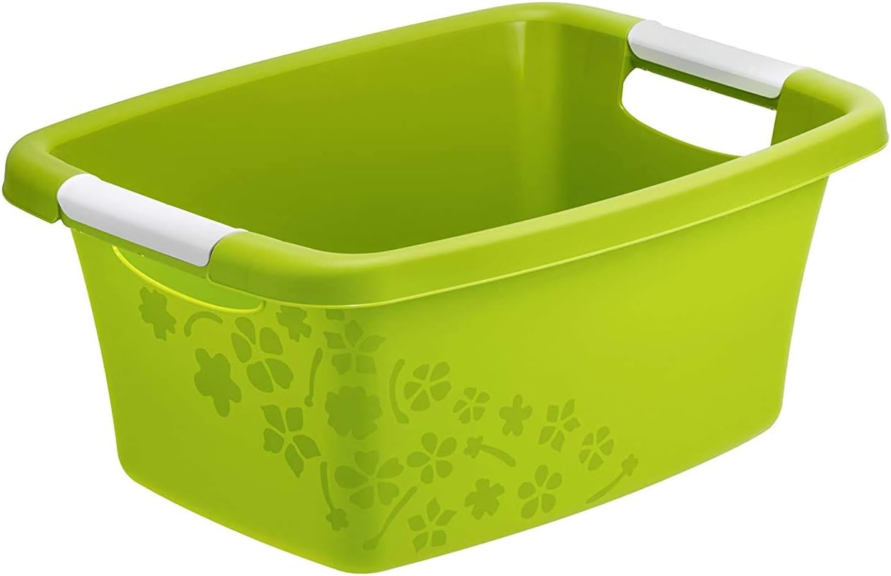 Rotho Flowers Housekeeping Tub 12 Litre, One Size, Grey