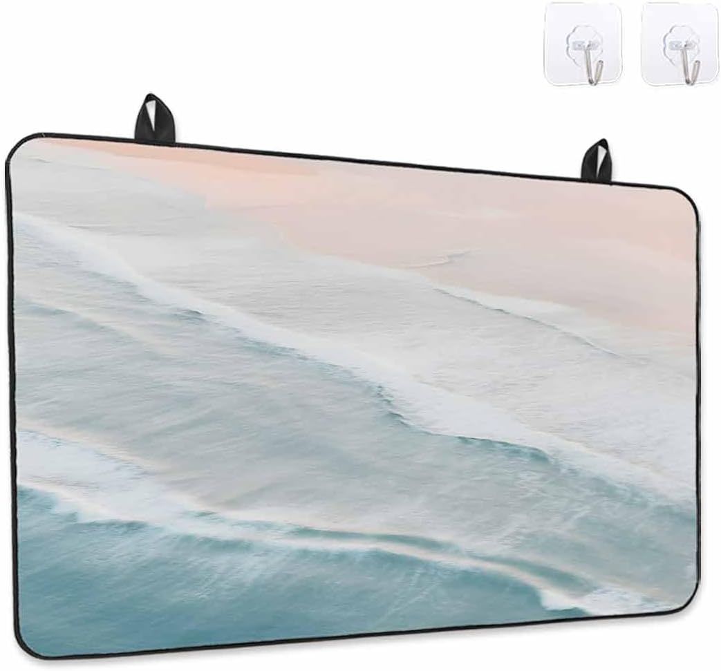 Stove Top Cover Teal Beach Waves Stove Cover for Electric Stove Top Ocean Boho Spray Glass Cooktop Covers Anti-Slip Mat Heat Resistant Countertop Protector Home Kitchen Decor 28.5"x20.5"