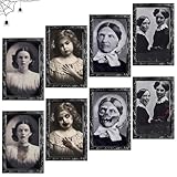 ROEOWENE 4pcs Cuadros Halloween Adornos 38x25cm Terror Decoracion Interior Cosas de Halloween Decoracion Marco de Fotos Retrato Horror Decoración Puerta Casa para Fiesta Temática,Bar