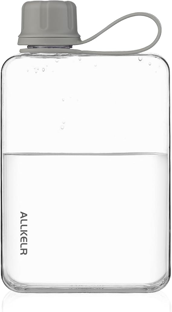 ALLKELR Flat Water Bottle - 12.2 Oz BPA-Free Tritan, Portable Oval Design For Travel & Fitness - View #4