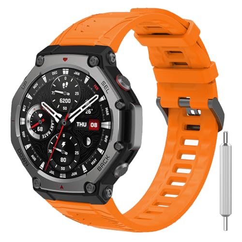 CHULN Armband Kompatibel mit Amazfit T-Rex 3, Wasserdichtes Silikon Sport Ersatzarmband für Amazfit T-Rex 3.(No host)