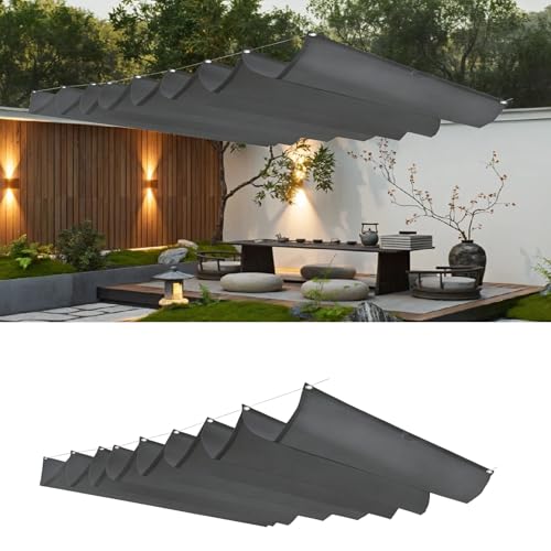 Voile d'ombrage rétractable étanche et anti-UV avec œillets solides - 2