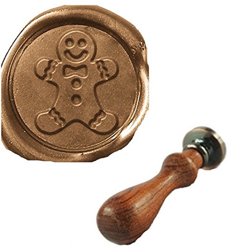 MDLG Vintage Christmas Gingerbread Wax Seal Stamp - Copper & Rosewood - 1 Inch x 1 Inch -...