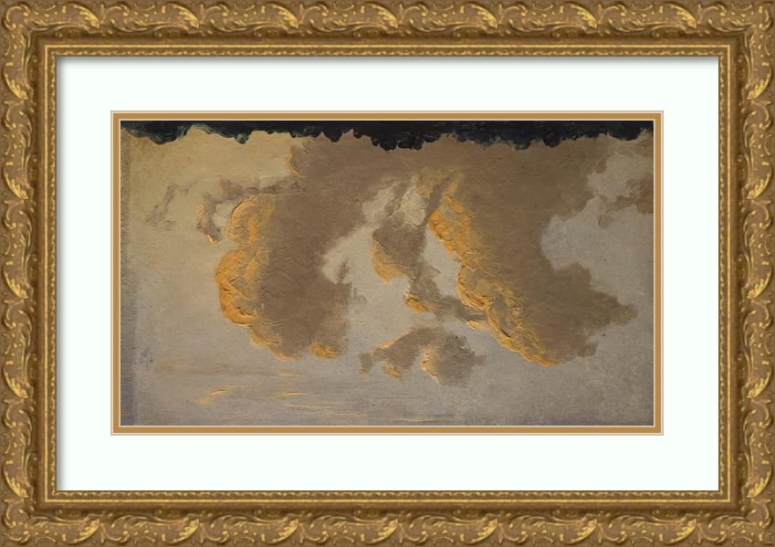 ArtDirect Knud Baade 18x12 Gold Ornate Frame and Double Matted Museum Art Print Titled - Cloud Study II