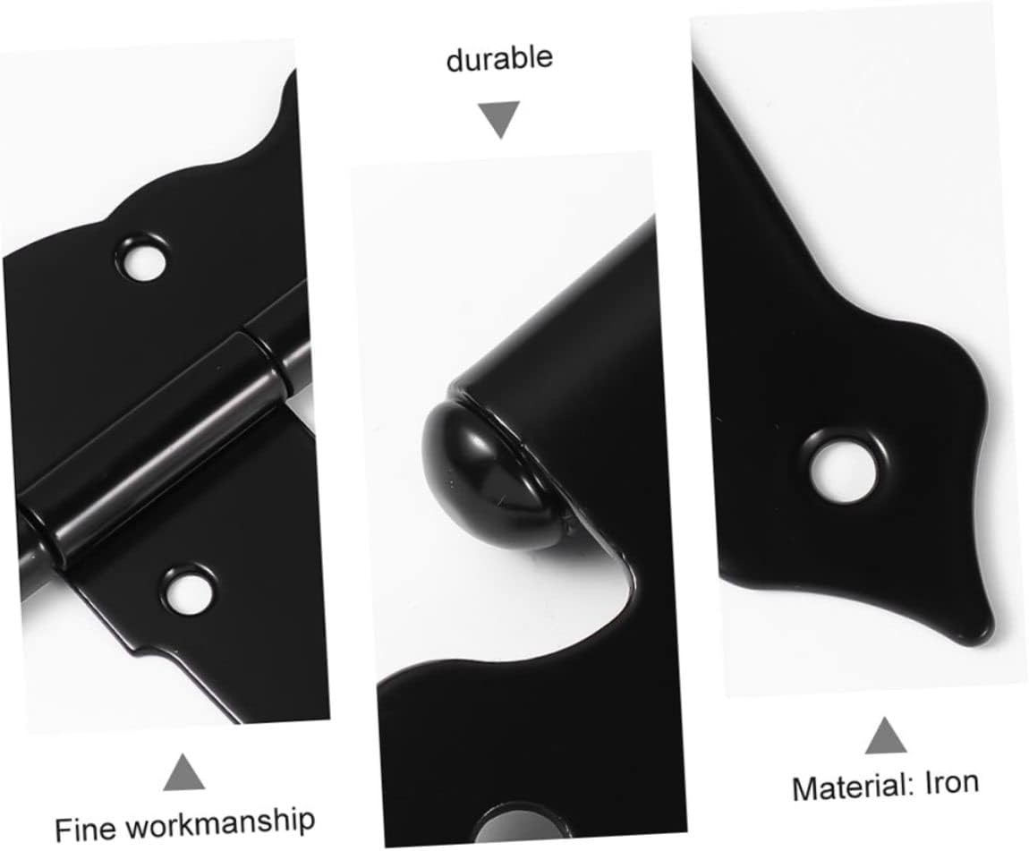 4Pcs Strap Hinge for Wooden Doors Durable Shed Door Hinges with Offset Screw Rotation for Barn Gates and Outdoor Fences