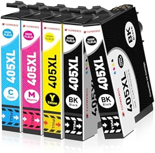 Clywenss 405XL Ink Cartridges Compatible with Epson 405 XL Multipack for WorkForce Pro WF-4820 WF-3820 WF-7310 WF-7830 WF-7840 WF-4830 WF4820 WF3820 WF7310 WF7830 WF7840 WF4830 Printer, 5-Pack