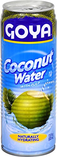 Goya Foods Coconut Water With Pulp, Real Coconut Pieces, 17.6 Fl Oz, Pack of 24, (33939)