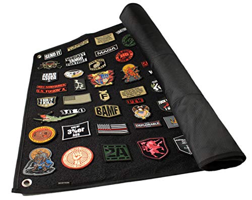 BASTION Morale Patches Panel, Hook & Loop Tactical Patch Panel (Large 30" x 36") | Thick Soft Loop Stick-on Panel, Ideal for Patches | Military Patches Collection Patch Display Board Organizer