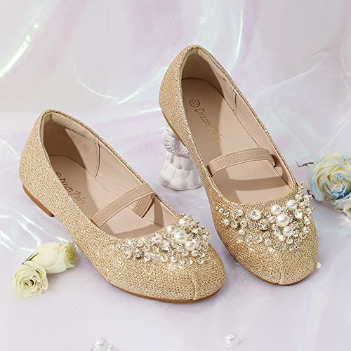 Dream Pairs Little Kid Aurora-03 Gold Glitter Girl's Mary Jane Princess Party Dress Flat Shoes Size 1 M Us Little Kid #TOP2