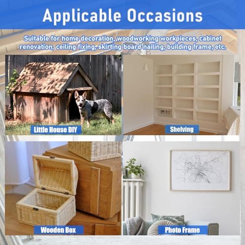 Cordless Electric Nailing Machine, 200 Pcs 32mm Staples & 200 Pcs 50mm Nails, Single/Continuous Shot, Ideal for Woodworking, Portable Nailer Stapler, Blue