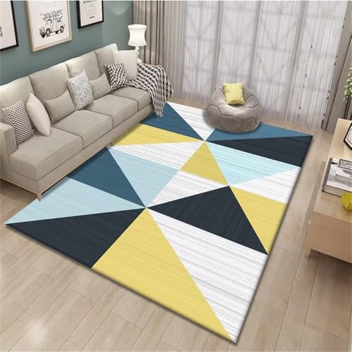 Tapis pour chien grande taille et tapis de salon géométrique jaune - 2