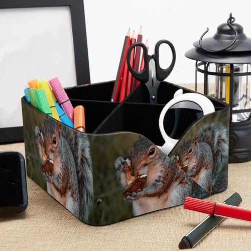 Organiseur de bureau écureuil avec 4 compartiments et porte-crayons - 8
