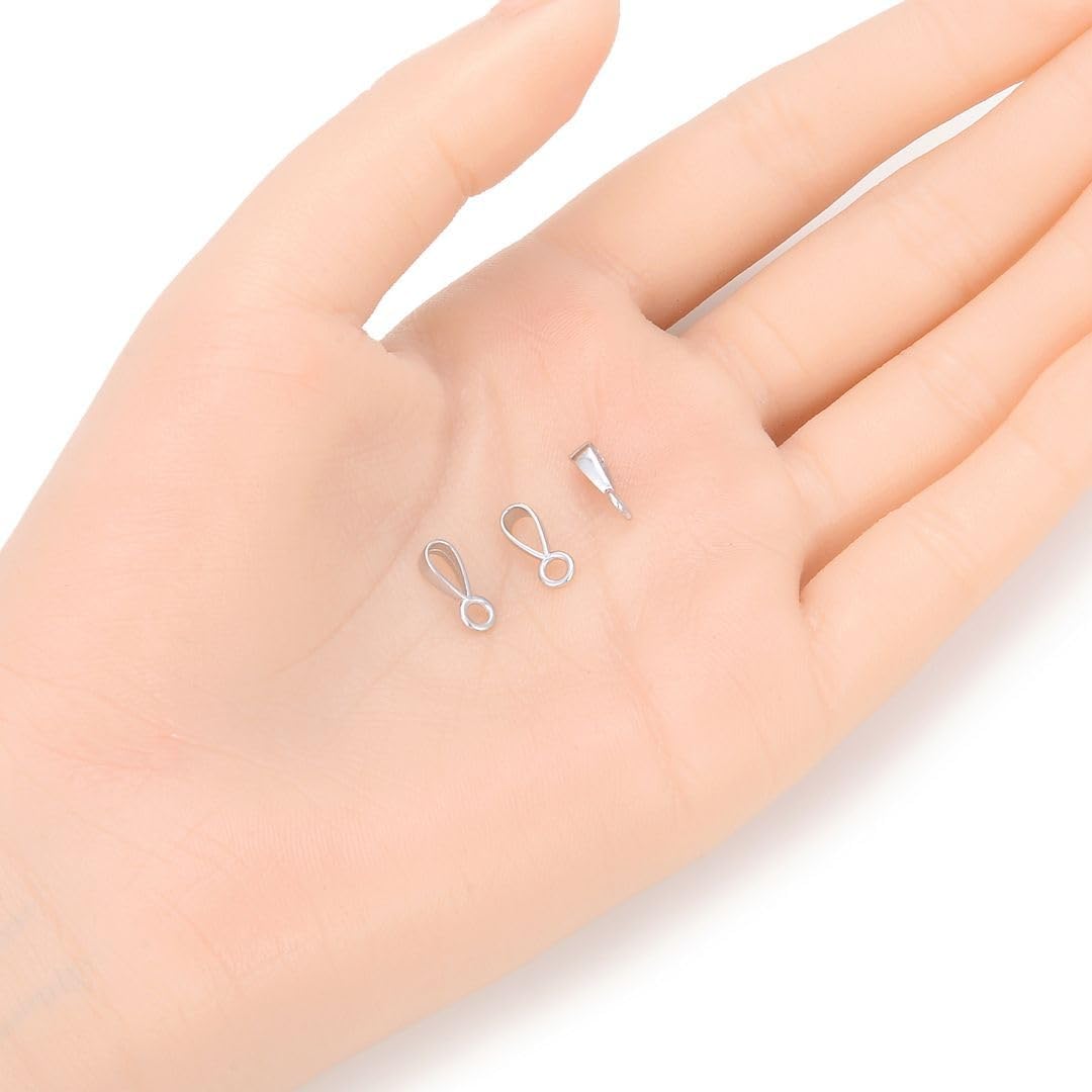 15pcs Adabele Authentic 925 Sterling Silver 11mm Pendant Clasp Folding Donut Bail Closed Loop Jumpring Tarnish Resistant for DIY Craft Jewelry Making SS71-3