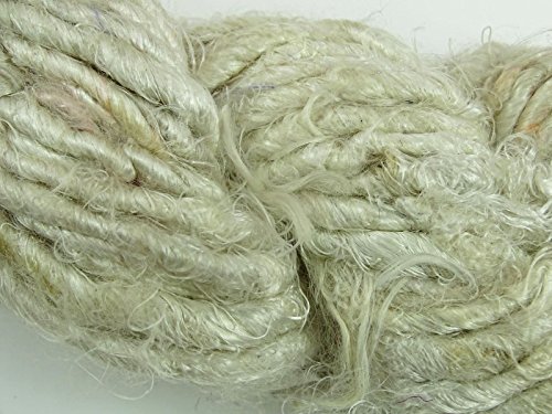 100G/ 1 Skein Recycled Banana Silk Yarn Hand-Spun Soft Yarns - Natural #TOP8