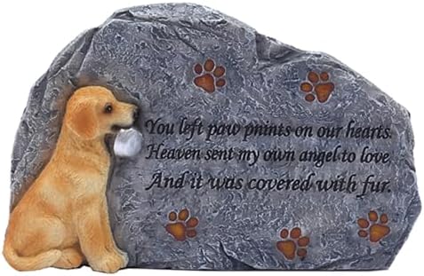 Pet Memorial Stones, Resin Pet Memorial Grave Stone Dog Memorial Marker Plaques Cherish The Love and Connection with Your Pet