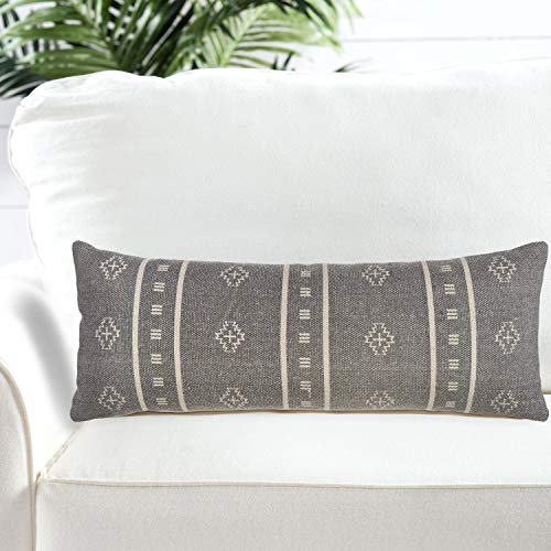 Lr Home Embroidered Throw Pillow, 1 Count (Pack Of 1), Frost Gray/Cream #TOP5