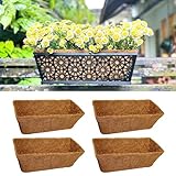 LaLaGreen 16' (4 Pack, Rectangular) Coco Liners for Wall Planter–Medium Trough Coir Replacement for Hanging...