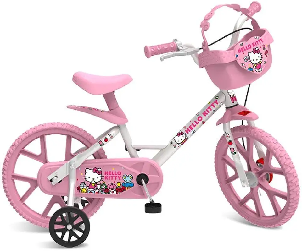 Bicicleta Aro 14 Hello Kitty Rosa Bandeirante
