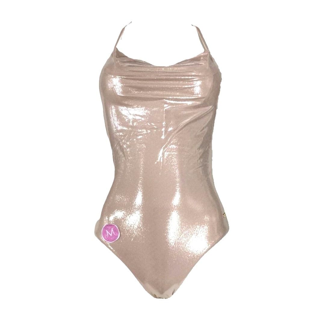 EMPORIO ARMANI Einteiliger Damen-Badeanzug, Rosa Mikrofolien-Punkt, S