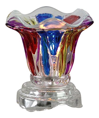 Jane Bernard Electric Multi Color Glass Fragrance Oil Warmer & Wax Melter with Adjustable Dimmer Switch – Air Freshener & Candle Wax Burner for Home or Office