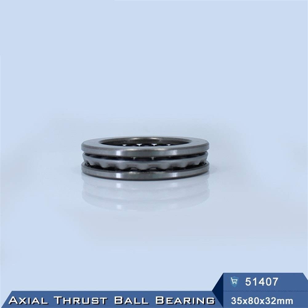 Rodamientos de Bolas de Empuje 51407 cojinete de Empuje de la Bola 35x80x32mm ABEC-1 axiales de Bolas con Ranuras Raceway 8407 (1 PC)