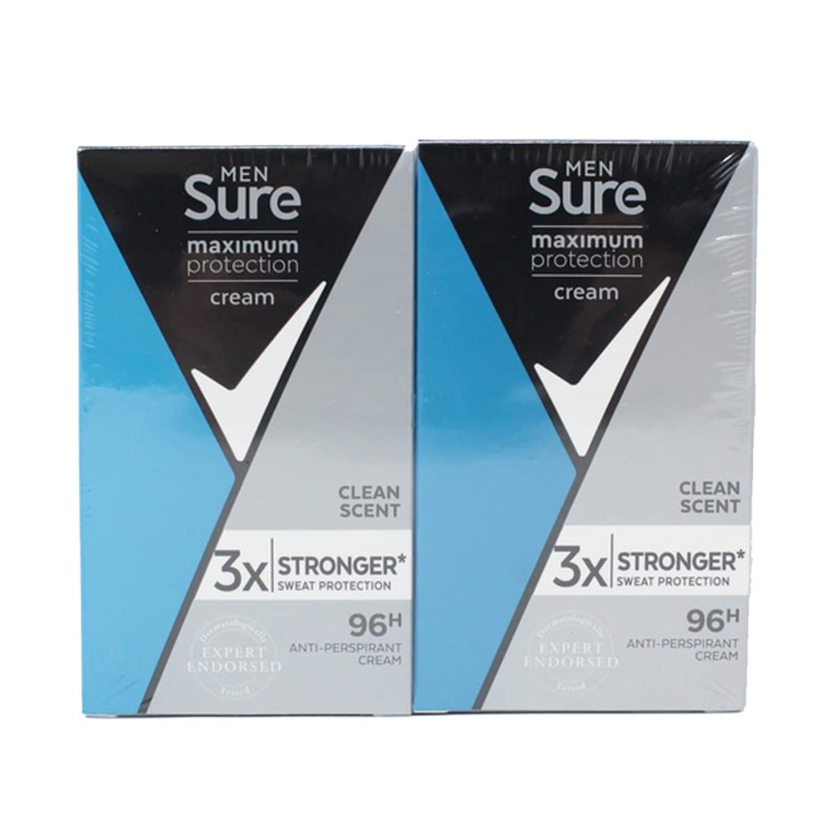 2 x 45ml Sure Men Maximum Protection 48H Anti-Perspirant Deodorant - Clean Scent