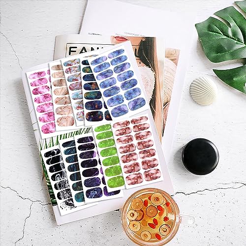 Wokoto 20 Sheets Gradient Nail Polish Stickers Marble Nail Stickers Full Nail Wraps For Women Nails Gel Nail Strips Peel And Stick Nail Polish Stickers For Nails Gel Nail Stickers Nail Gel Stickers #TOP2