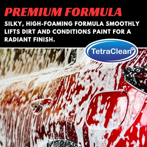 Image of Tetraclean Premium Car Shampoo | PH Neutral Formula | Thick Highly Concentrated Liquid Cleans Dirt, Grime | for Bucket, Foam & Snow Foam Wash | Home & Commercial Use | Rose Scented / 5 L