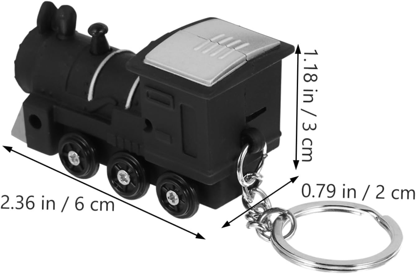 UPKOCH Train Key Chain Key Ring Set of 2 LED Flashing Sounding Train Pendants Car Accessories for Boys and Girls and Adults image 2