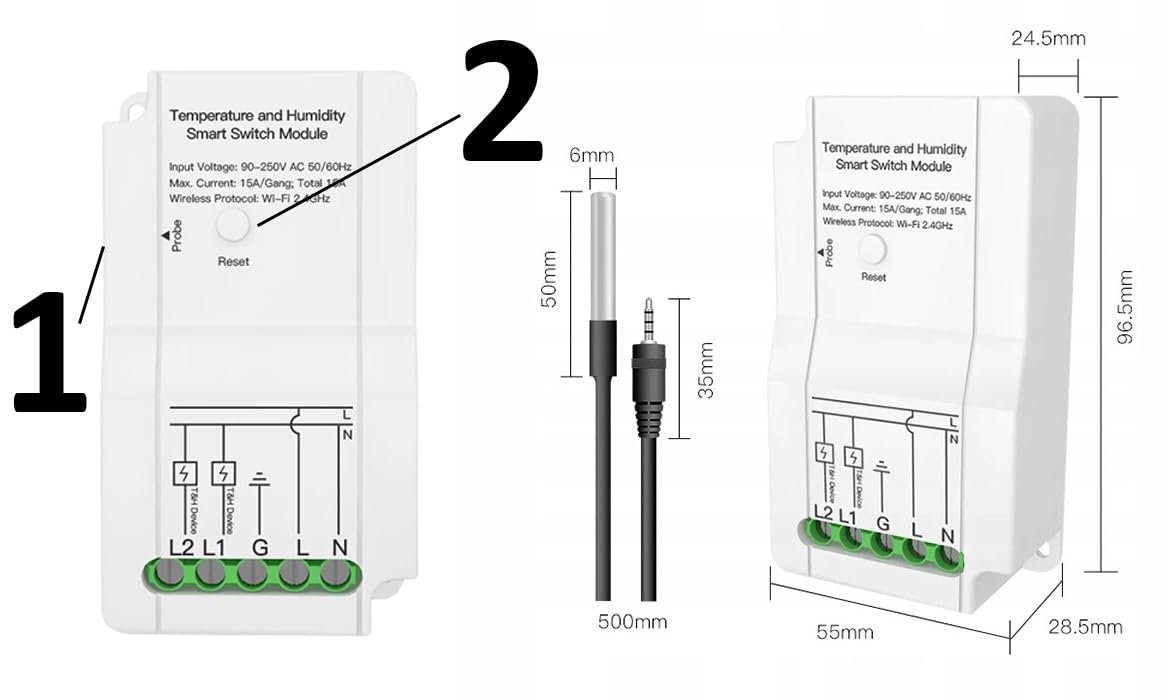 Sone Smart One WLAN 2 kanal-Steuerung 15A/3450W für Wärmepumpen, Heizung ext. Temperatursensor, Tuya App